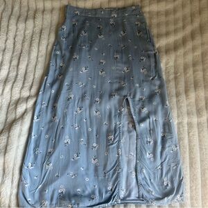 Womens XS Hollister Ultra High-Rise Floral Slit Midi Skirt